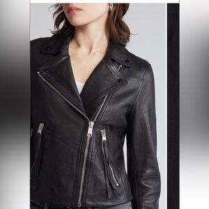 All Saints Black Leather Biker Jacket